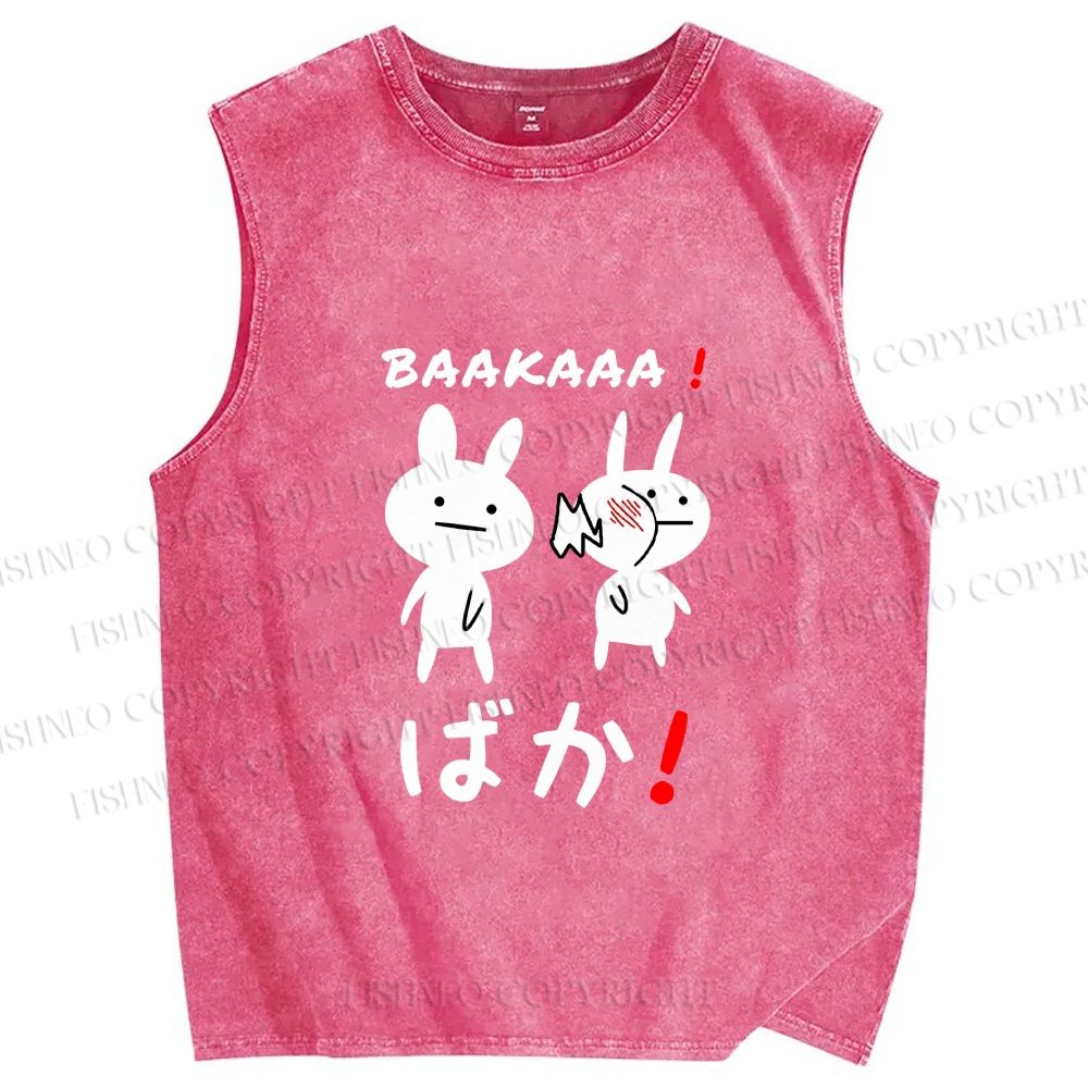 Unisex Stupid Bunny Printed Washed Tank Top