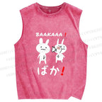 Unisex Stupid Bunny Printed Washed Tank Top