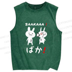 Unisex Stupid Bunny Printed Washed Tank Top
