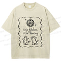 Unisex Dancing Cats Printed Washed Tee
