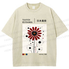Unisex Yayoi Kusama Flower Printed Washed Tee