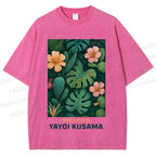 Unisex Yayoi Kusama Jungle Printed Washed Tee