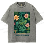 Unisex Yayoi Kusama Jungle Printed Washed Tee
