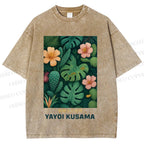 Unisex Yayoi Kusama Jungle Printed Washed Tee
