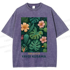 Unisex Yayoi Kusama Jungle Printed Washed Tee