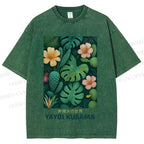 Unisex Yayoi Kusama Jungle Printed Washed Tee