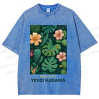 Unisex Yayoi Kusama Jungle Printed Washed Tee