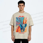 Unisex Yayoi Kusama Polka Dot Elephant Printed Washed Tee