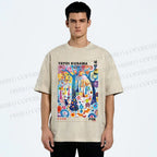 Unisex Yayoi Kusama Fox Printed Washed Tee