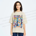 Unisex Yayoi Kusama Fox Printed Washed Tee