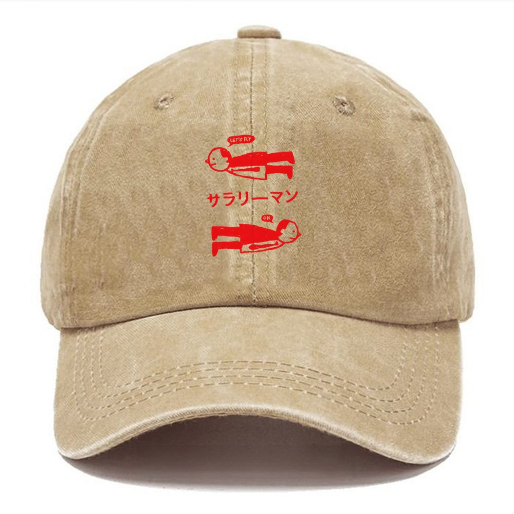 Let's Fly Office Worker Washed Cap