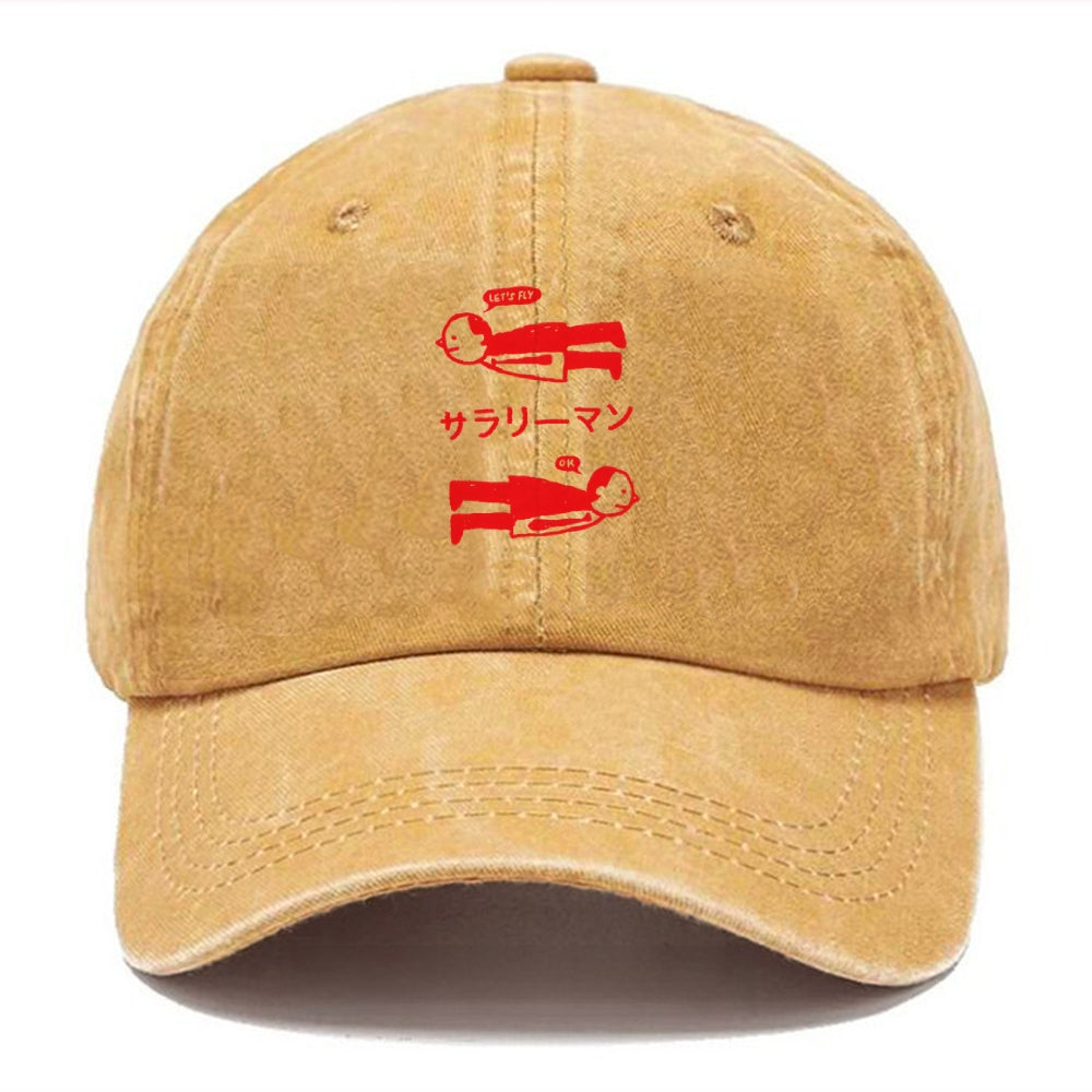 Let's Fly Office Worker Washed Cap