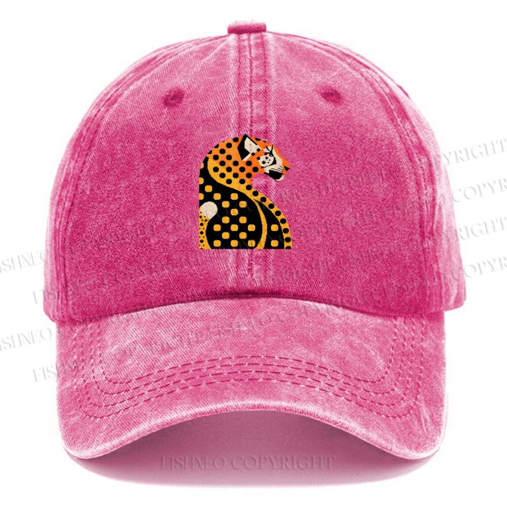 Unisex Panther Vintage Casual Washed Cap