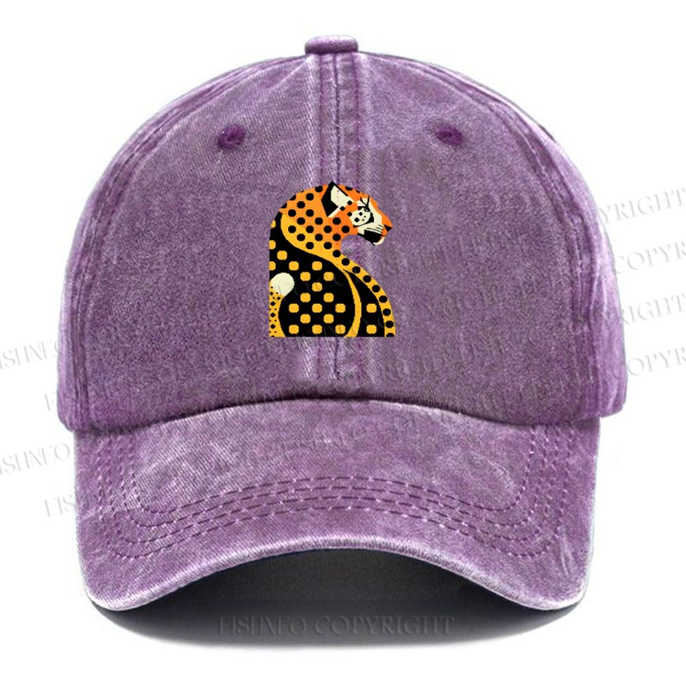 Unisex Panther Vintage Casual Washed Cap