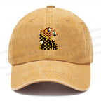 Unisex Panther Vintage Casual Washed Cap