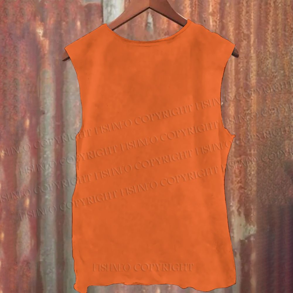 Unisex Casual Blue Tiger Got Snake Printed Tank Top