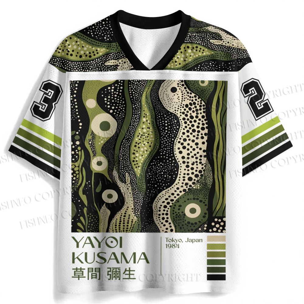 Yayoi Kusama Green Wood Jersey Shirts