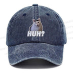 Unisex Vintage Casual Funny Cat Meme Washed Cap