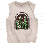 Unisex Yayoi Kusama Daisy Printed Washed Tank Top