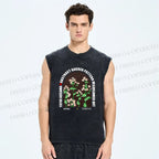 Unisex Yayoi Kusama Daisy Printed Washed Tank Top