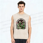 Unisex Yayoi Kusama Daisy Printed Washed Tank Top