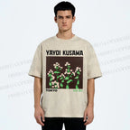 Unisex Yayoi Kusama Daisy Printed Washed Tee