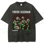 Unisex Yayoi Kusama Daisy Printed Washed Tee