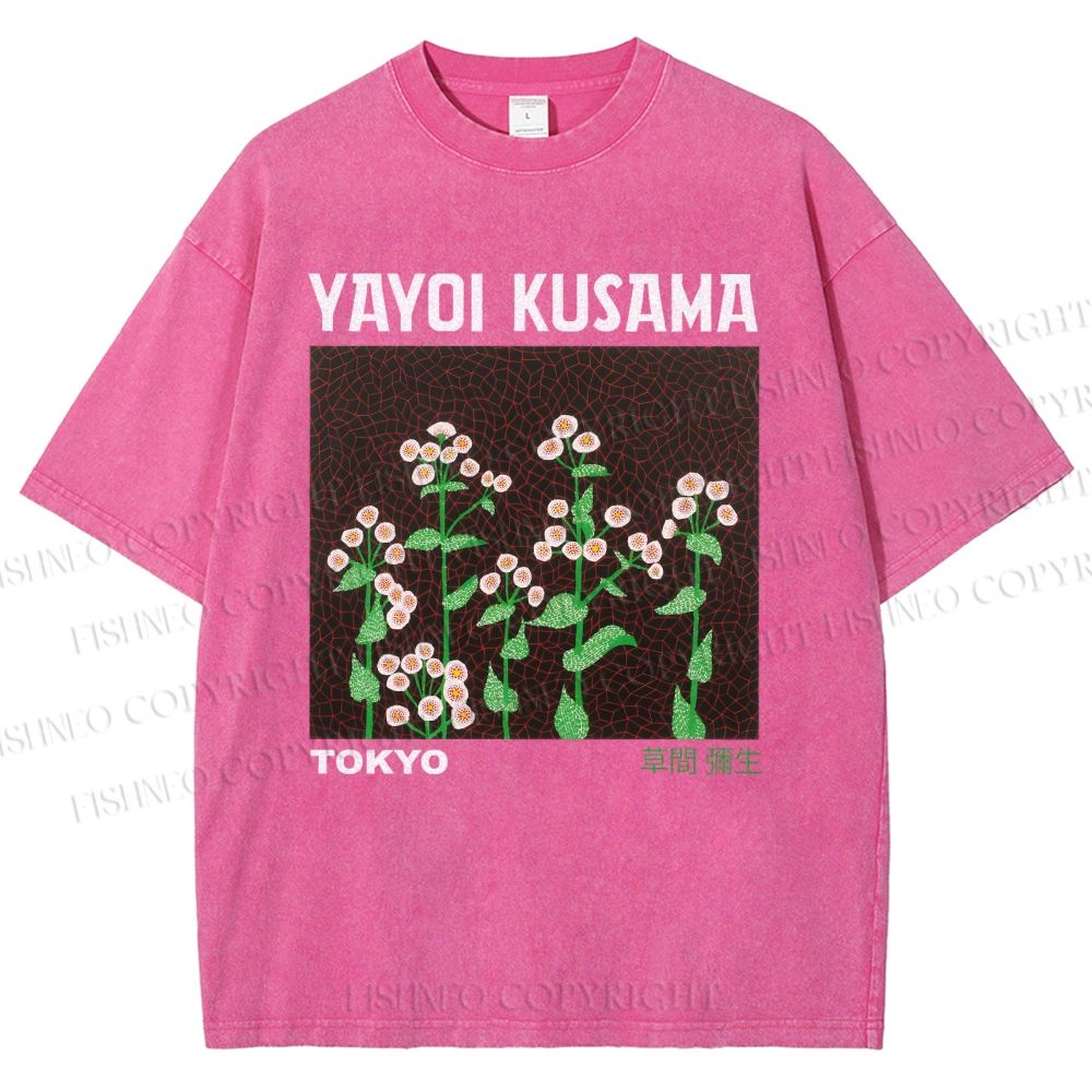 Unisex Yayoi Kusama Daisy Printed Washed Tee