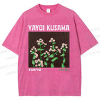 Unisex Yayoi Kusama Daisy Printed Washed Tee