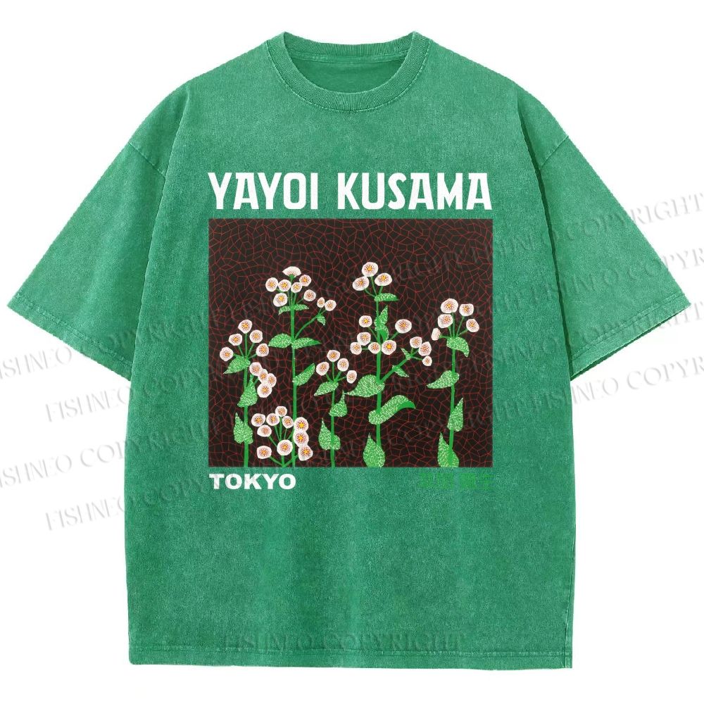 Unisex Yayoi Kusama Daisy Printed Washed Tee