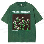 Unisex Yayoi Kusama Daisy Printed Washed Tee