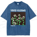 Unisex Yayoi Kusama Daisy Printed Washed Tee