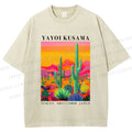 Unisex Yayoi Kusama Cactus Printed Washed Tee