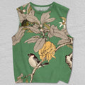 Unisex Vintage Bird in Tree Printed Tank Top