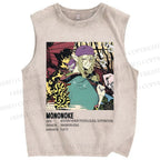 Unisex Japanese Anime Mononoke Printed Washed Tank Top