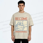 Unisex Wild Cat Become Ungovernable Printed Washed Tee