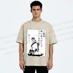 Unisex Japanese Anime Mononoke Printed Washed Tee