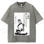 Unisex Japanese Anime Mononoke Printed Washed Tee