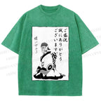Unisex Japanese Anime Mononoke Printed Washed Tee