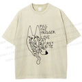 Unisex Silly Wolf Pull the Trigger Love At First Bite Printed Washed Tee