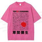 Unisex Yayoi Kusama Big Red Dot Printed Washed Tee