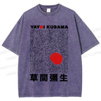 Unisex Yayoi Kusama Big Red Dot Printed Washed Tee