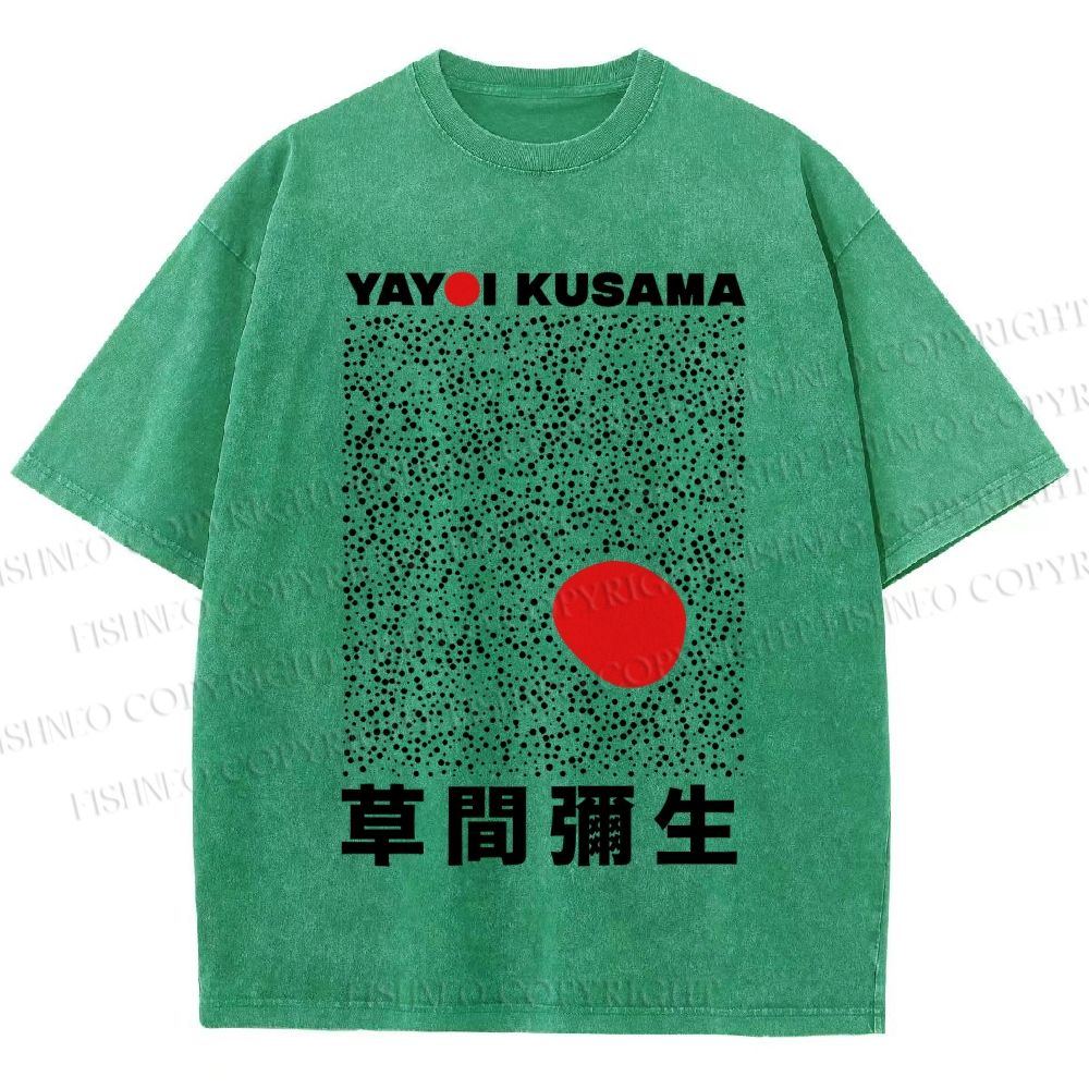 Unisex Yayoi Kusama Big Red Dot Printed Washed Tee