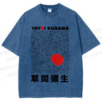Unisex Yayoi Kusama Big Red Dot Printed Washed Tee