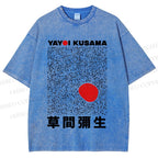 Unisex Yayoi Kusama Big Red Dot Printed Washed Tee