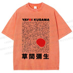 Unisex Yayoi Kusama Big Red Dot Printed Washed Tee