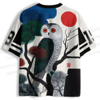 Vintage Polka Dot Cat Printed Jersey Shirts