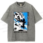 Unisex Goku Printed Washed Tee