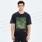 Unisex Yayoi Kusama Flower Printed Washed Tee