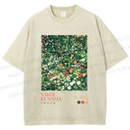 Unisex Yayoi Kusama Flower Printed Washed Tee